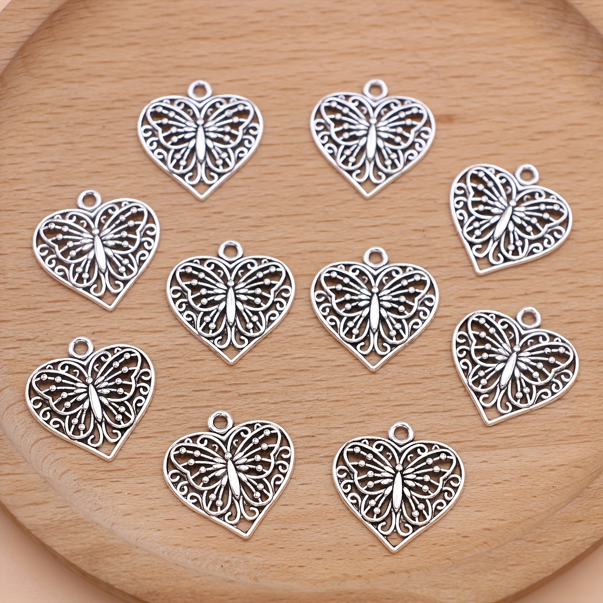 10pcs Heart Charms Pendants For Jewelry Making Diy Handmade Necklace Earrings Key Chain Accessories