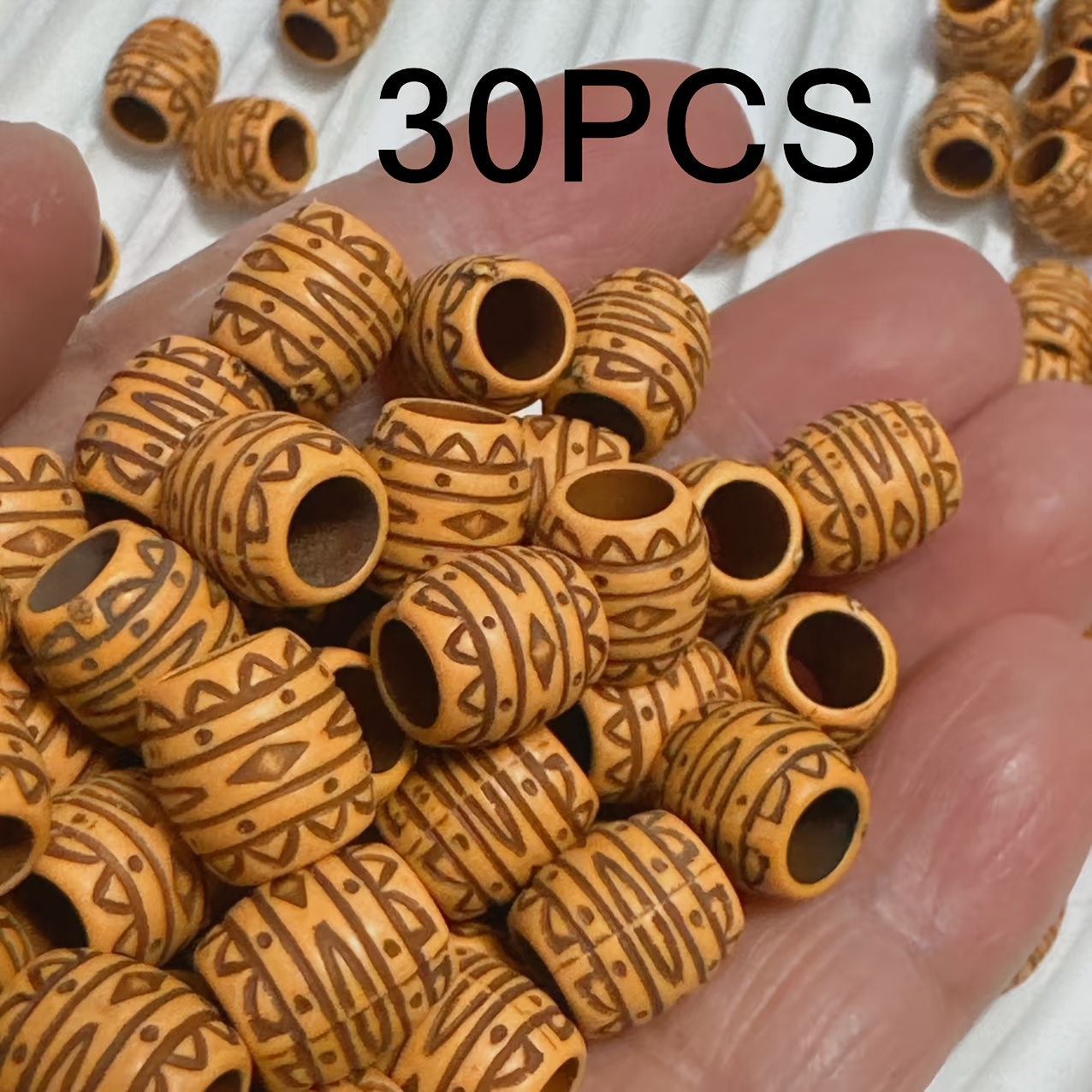 TEMU 30 piezas 10 X 9Mm Vintage Floral Agujero Grande Marrón a Collar Aretes Ropa Artesanía Joyería Cuentas Colgante Adiciones Premium Cuentas