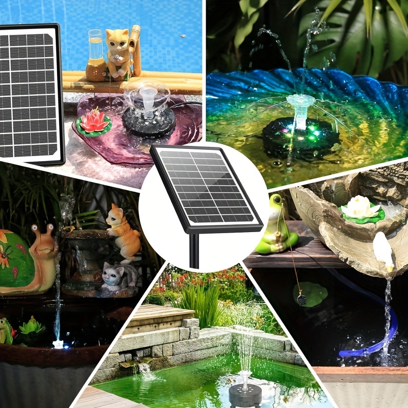 

Aisitin 10w Rechargeable Solar Fountain Pump With Remote Control, Led Colorful Lights & Battery, Diy Water Feature Solar Fountain For Bird Bath, Pond, Fish Tank, Garden