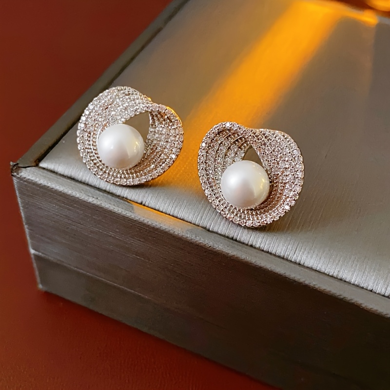 jade round   pearl earrings womens unique studs elegant minimalist jewelry wedding Product details 2