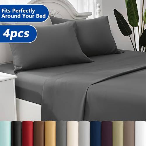 juego de ropa de cama de lujo vintage de 4 piezas | sábana ajustable, sábana encimera, fundas de almohada | para , lavable a máquina, poliéster , resistente a la decoloración y al encogimiento, calidad de hotel, ideal para regalo de halloween