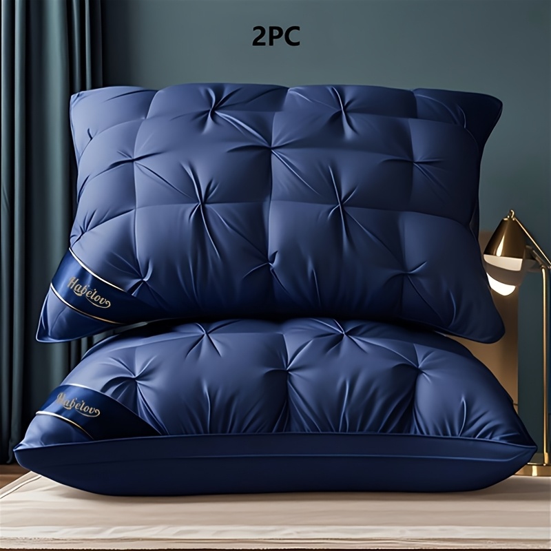 1/2pcs of Luxurious Five-Star Hotel Quality Pillows - Designed for Deep Sleep with Neck Support, Featuring High-Density, Non-Flattening Covers Suitable for All Seasons, Made with White Satin And Filled with 100% Polyester