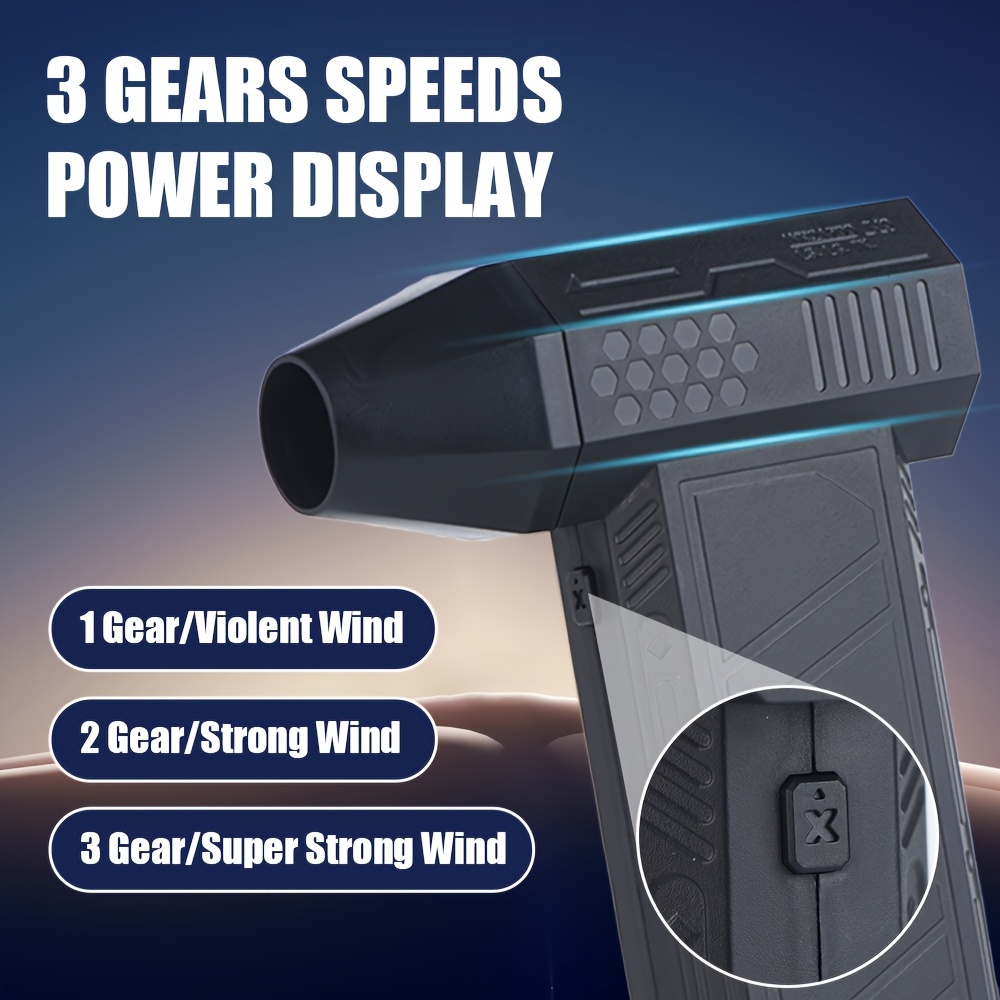 140000 rpm mini   vifte, børsteløs elektrisk støvfjerner, håndholdt vifte   hastigheter og type-c   samt strømvisning, høy vindhastighet 52m/s blåser til biler, motorsykler, datamaskiner, tastaturer, grillrengjøring, utendørs ildstarting, bladblåsing, kjøling, støvfjerning, snøfjæring, tenningsassistanse, hår tørking Produktdetaljer 2
