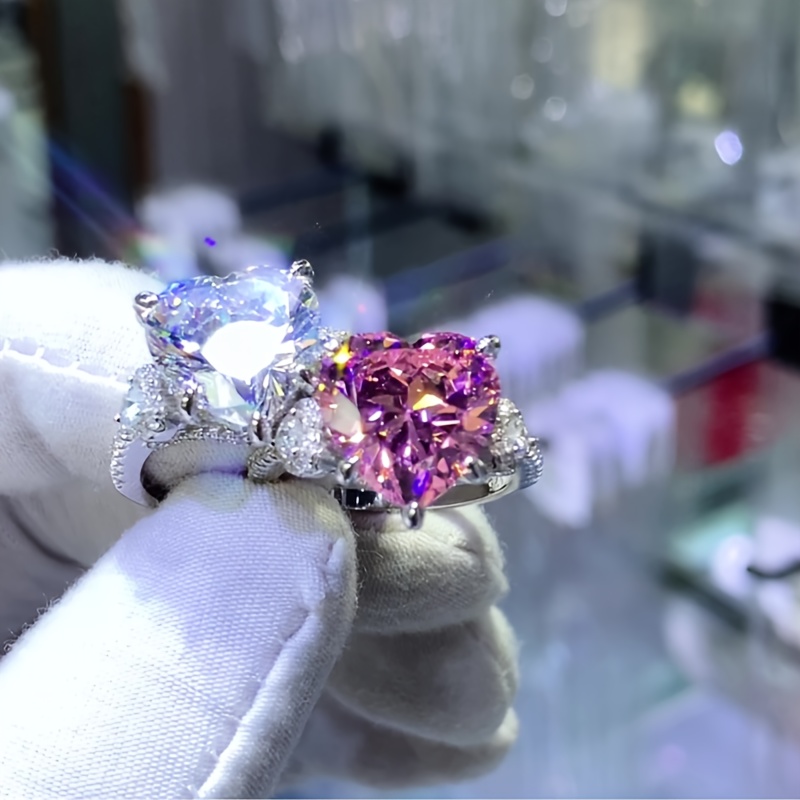 ◇TATIANA◇ Classic cubic heart ring CR1803 Sweetheart Classic Cubic Zirconia Adjustable Heart Ring In
