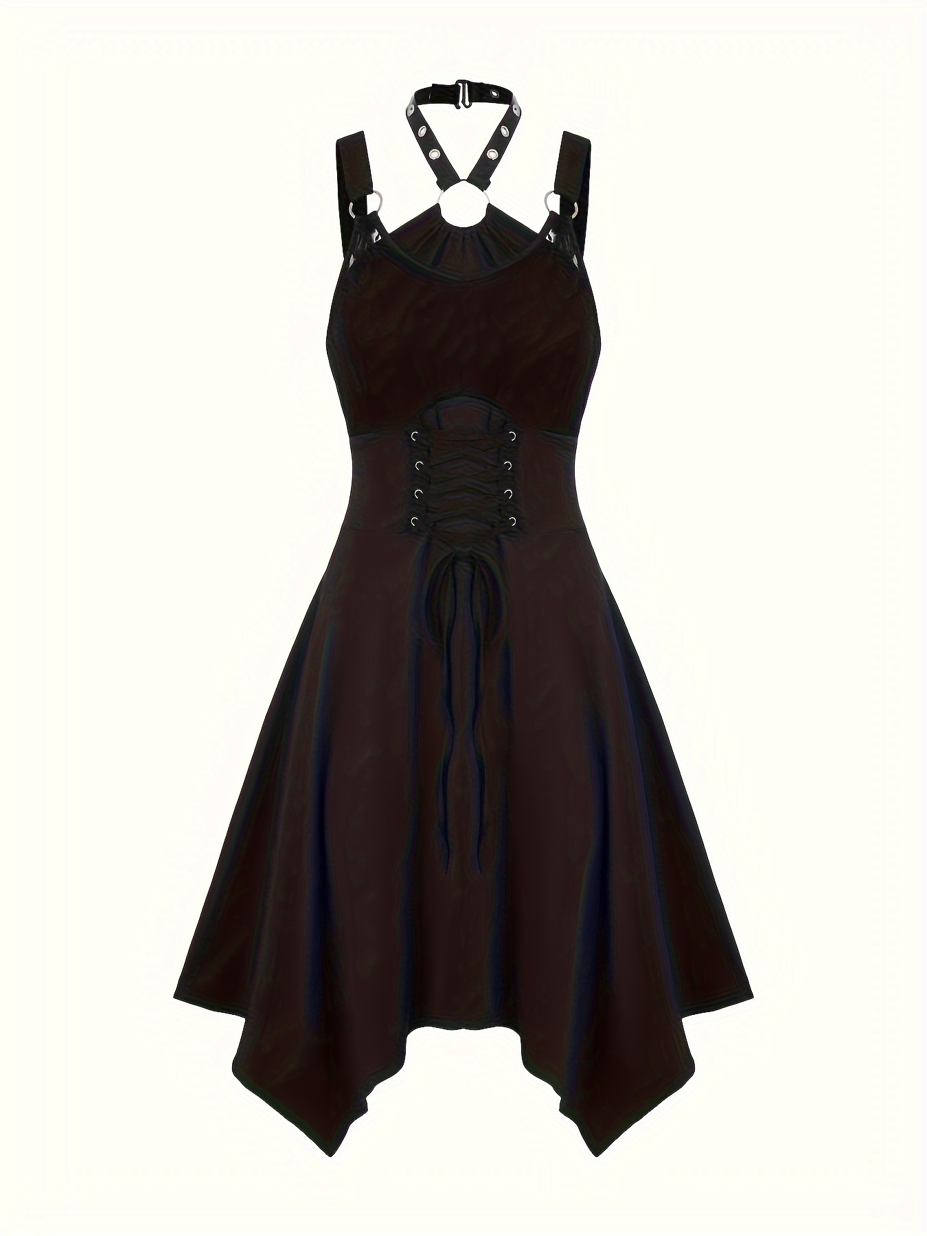 Womens Sleeveless Gothic Dress Cami Corset Halter Lace Swing Cocktail Dress  Formal Halloween Goth Punk Hippie Dresses : : Clothing, Shoes &  Accessories