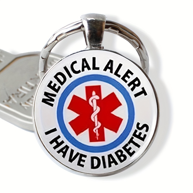 

Chic Diabetic Alert Keychain - Medical Pendant, Car Keys & Gifts, Design