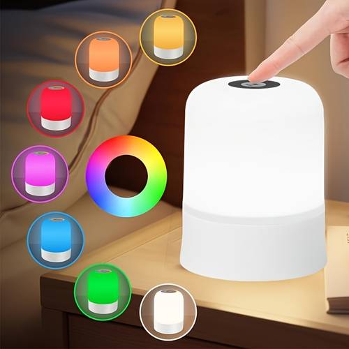 led bedside lamp 16 colors 3 usb powered rechargeable lithium battery remote control operation suitable for bedroom living room and camping use