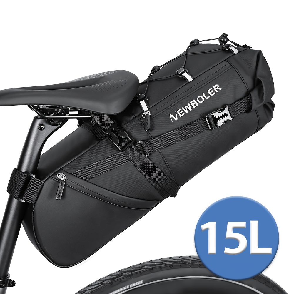 Image of Newboler 15l Large Capacity Bike Bag, Bicycle Saddlebag, Bag, Suitable For Mtb Bike, Long-distance Cycling Travel And Camping, Bike Luggage Bag