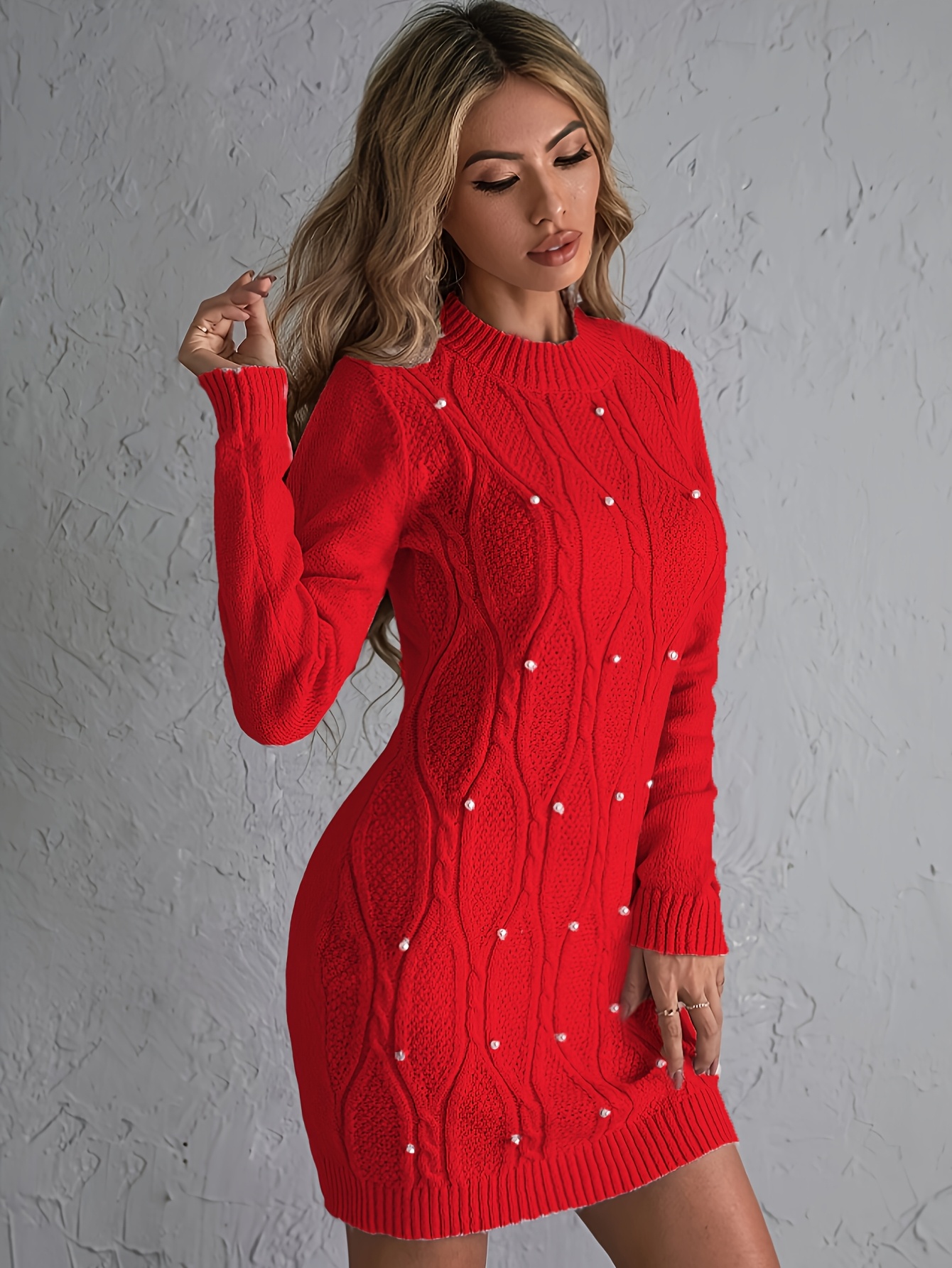 red bodycon sweater dress Wrap Detail Jersey Bodycon Dress, Black – Jolie Moi Retail main image 1
