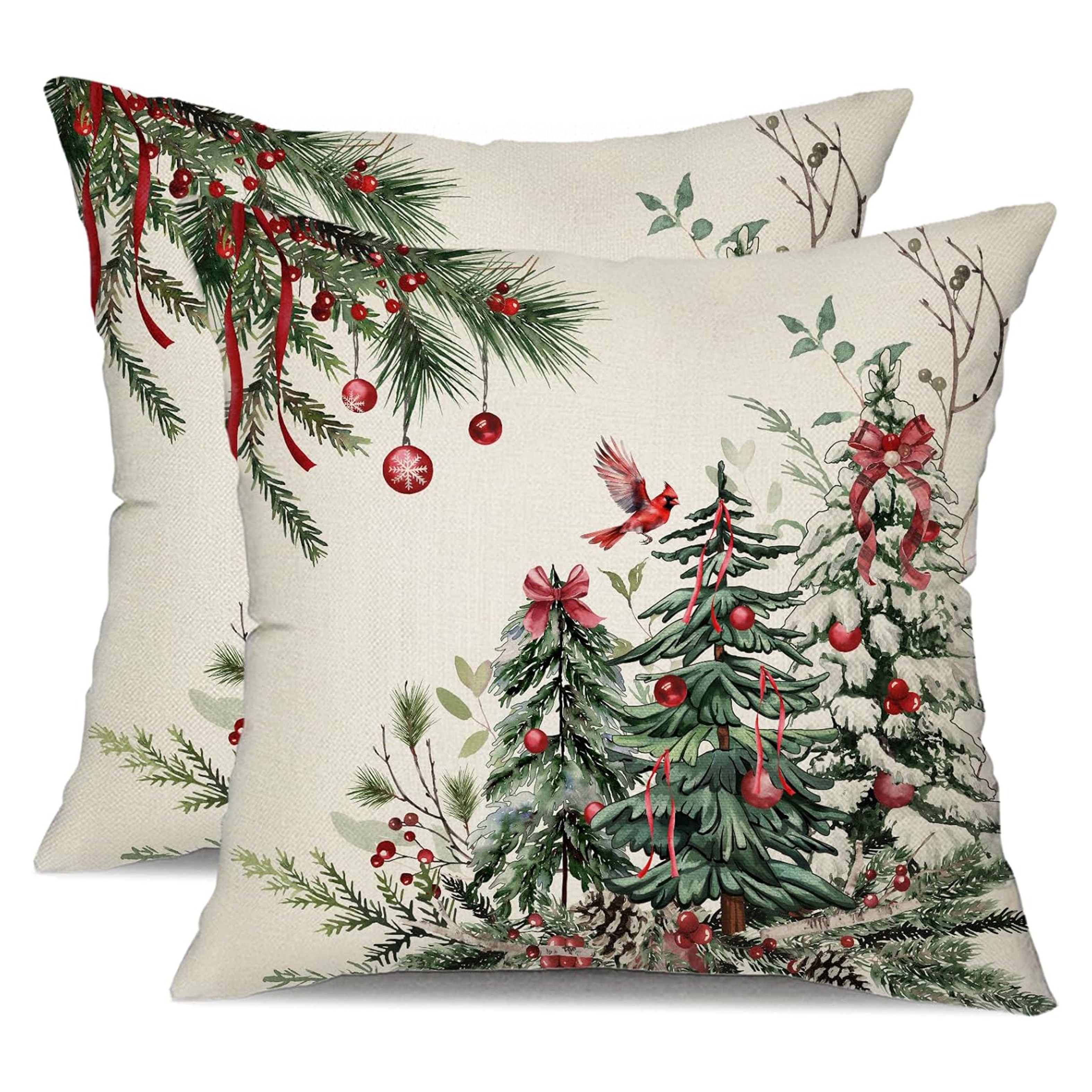 

Festive Linen Christmas Pillow Covers - No Pillow Core, 16x16/18x18/20x20inch, Contemporary Style, Machine Washable, Zipper Closure, Suitable For Various Bed Sizes, Linen Fabric