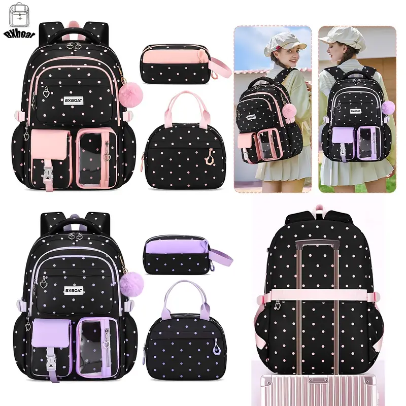 3pcs Teenage School Backpack Handbag Storage Bag Set, 15.6-inch Computer Laptop Backpack, School Bag, Cute Backpack, Outdoor Camping Beach Travel Backpack, Large Capacity Multiple Pockets, Smooth ... 3pcs Teenage School Backpack Handbag Storage Bag Set, 15.6-inch Computer Laptop Backpack, School Bag, Cute Backpack, Outdoor Camping Beach Travel Backpack, Large Capacity Multiple Pockets, Smooth ...