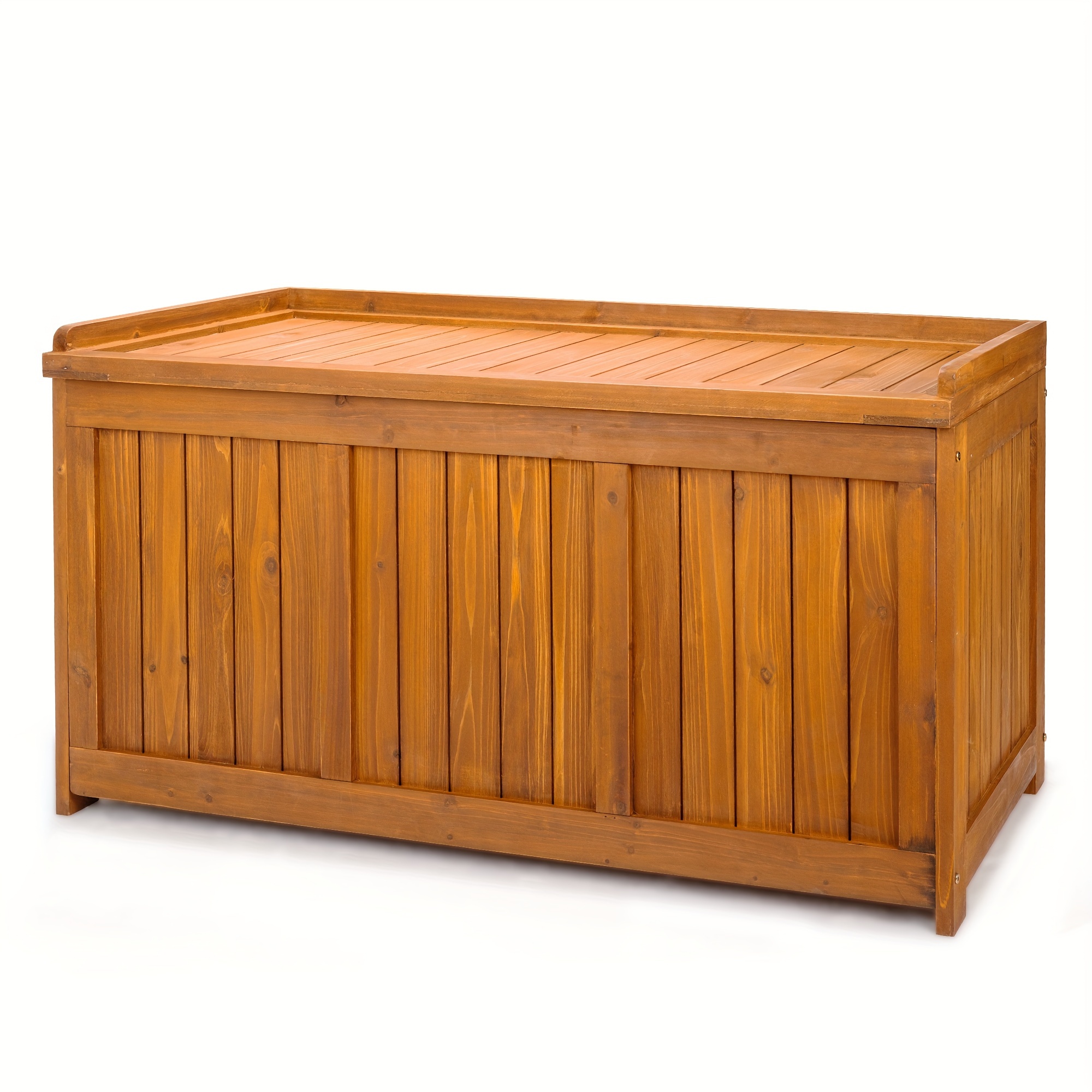 

65 Gallon Solid Wood Deck Box, Garden Backyard Storage Bench, Waterproof Outdoor Storage Container For Patio Furniture Cushions Pool Supplies, Toys, Garden Tool, Sports Equipment