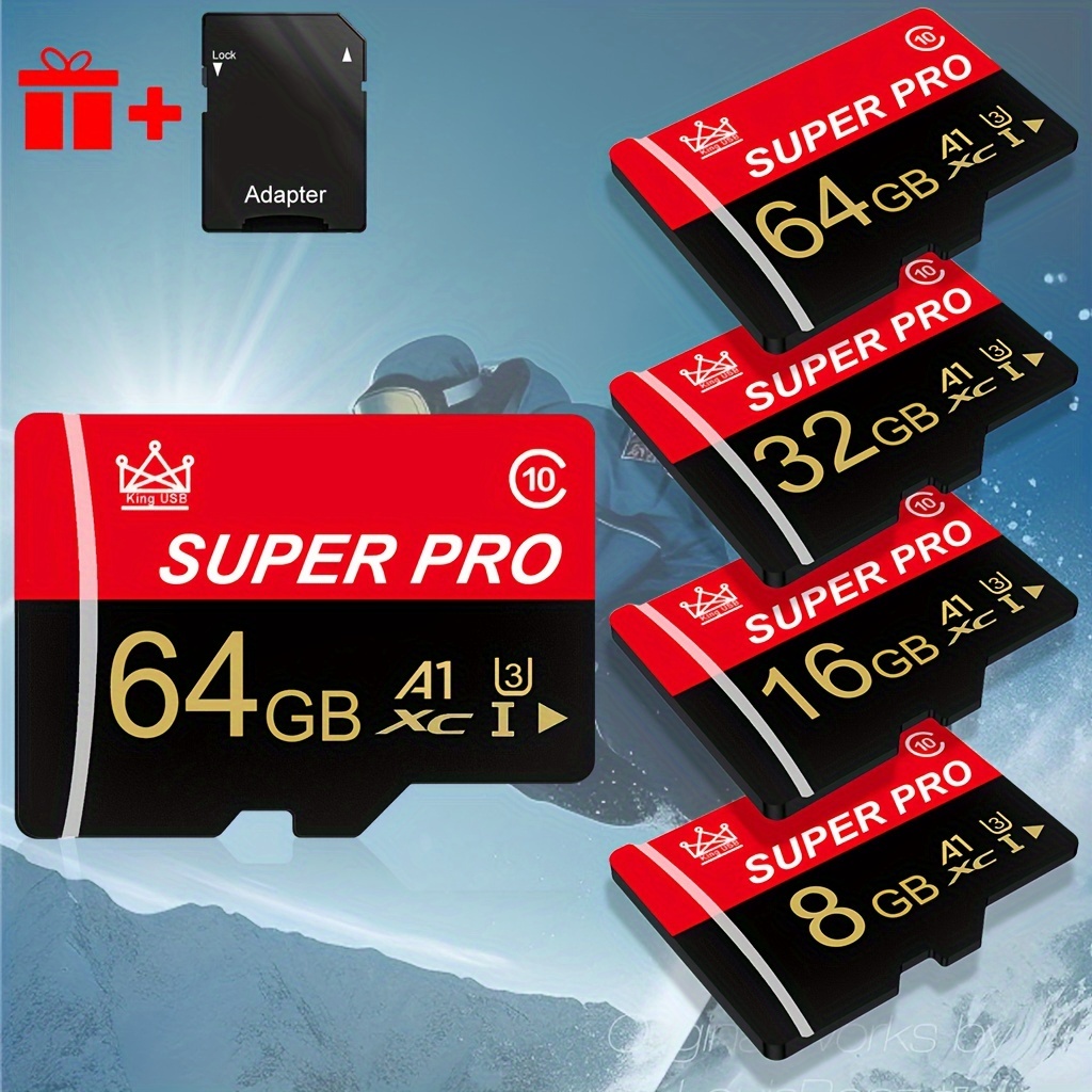 Memory Card 64GB 32GB 16GB 8GB High Speed Flash Memory SD Card 4GB 2GB 1GB  A1/C10/U3 Memory Card TF/SD Card For Tablet/Camera/Mobile  Phone/Laptop/PC/Car Audio/Game Console/Audio -Store Your Files ...