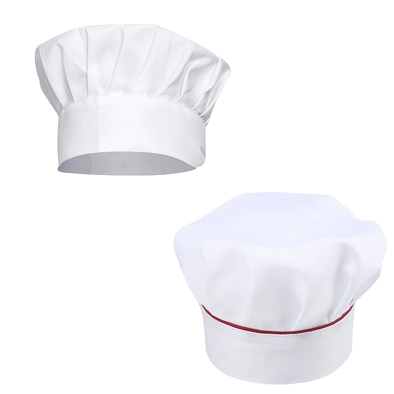 

White Breathable Chef Hat, 100% Polyester Non-woven Fabric, Lightweight Workwear With Drawstring Closure, Fitted Design For Hotel Kitchens, Catering, Baking - Hand Wash/