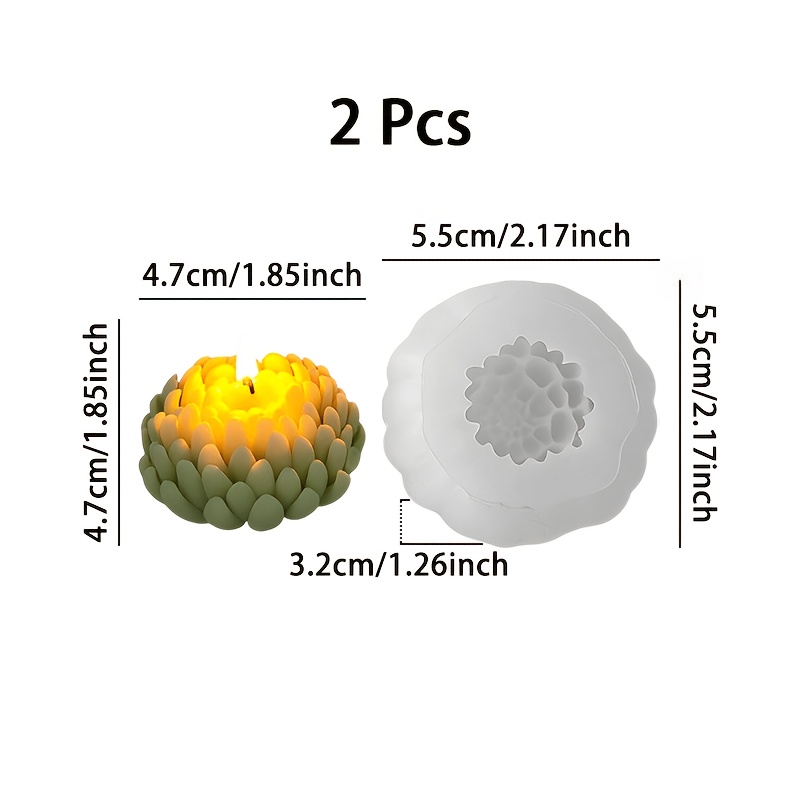 TEMU Resin Silicone Mold - 2pcs Chrysanthemum Silicone Molds, For Candle Making, Soap And Resin Crafts - High-temperature Resistant, Flexible Molds