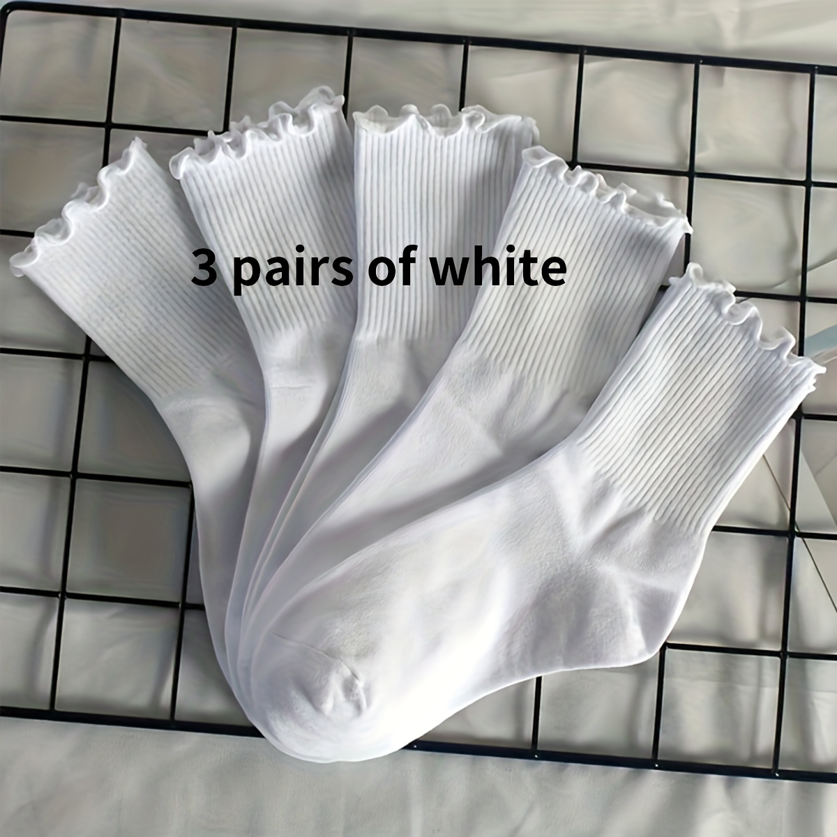 3/6 Pairs Random Color Lace Pile Socks Matching Mid-calf Women's Socks Sweet And
