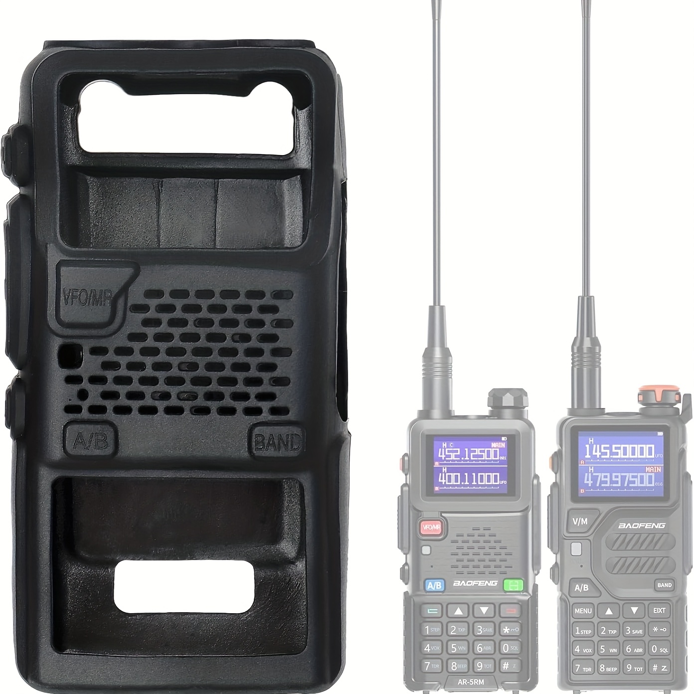   uv-5rh/k5+/5rm/5rh /k5+  compatible silicone case - heavy-duty, anti-slip grip, lightweight  tective cover with precise button cutouts & antenna port access - for  fessional, outdoor, hunting, construction, events - black, outdoor radio use, sleek radio cover, durable radio  tector 0