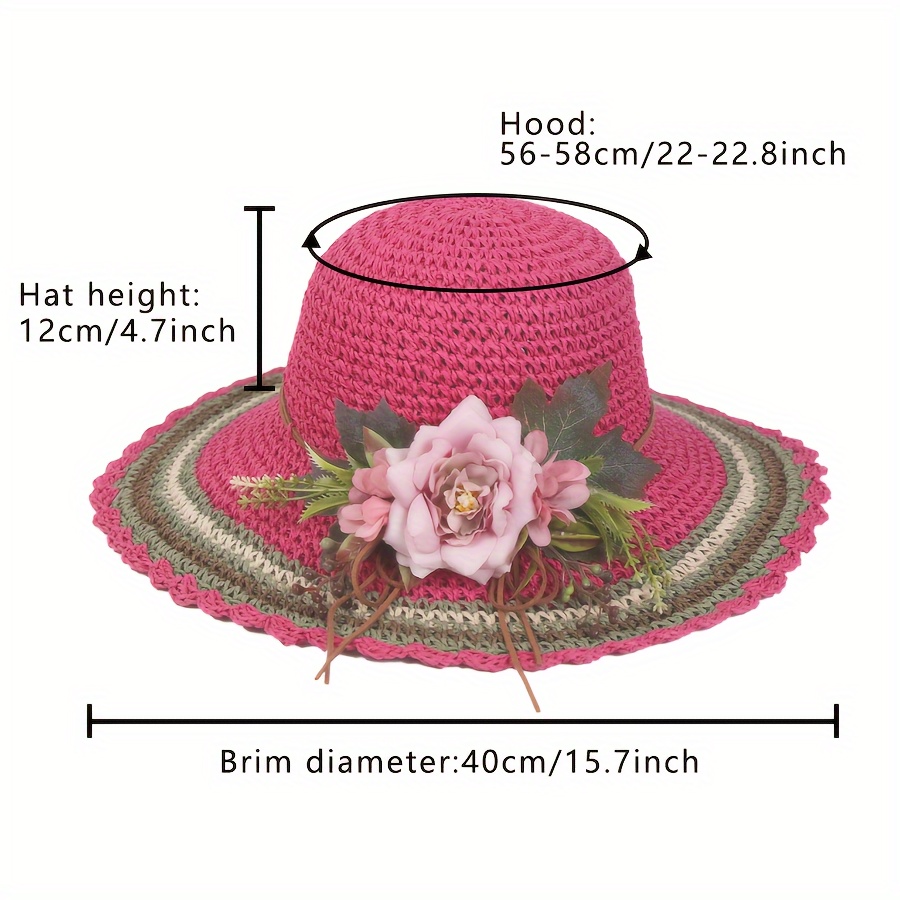 Chapeau à Fleurs Au Crochet Pour Tout-Petit - Taille 2-4 Ans - Coton - Neuf