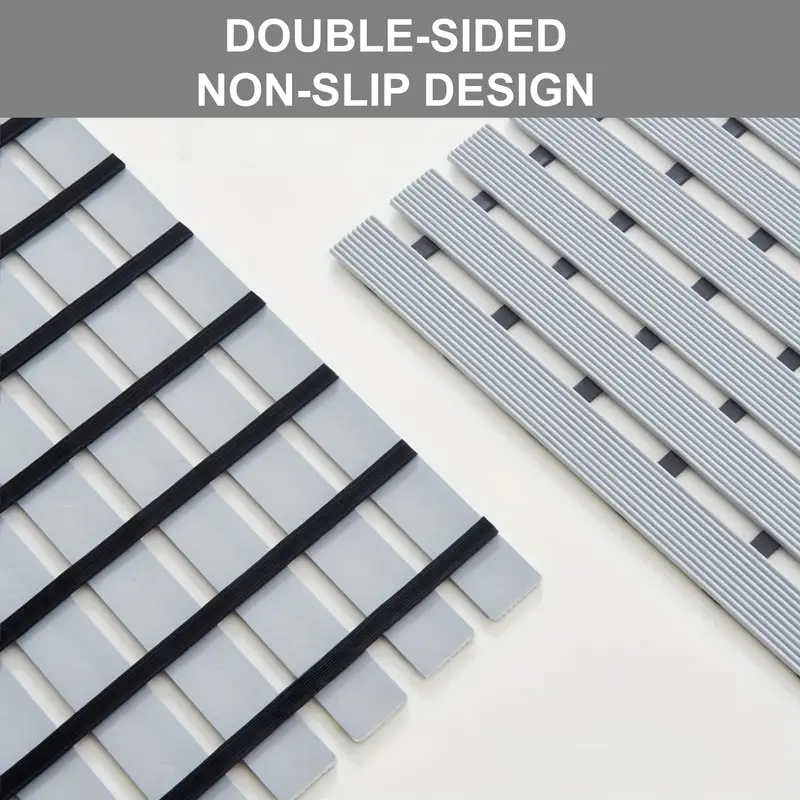 non slip shower mat with suction cups and drainage holes quick dry hard cut to any size 17 x24 43x60cm suitable for wet and slippery floors in showers and bathtubs durable white and gray easy to clean bathroom mat shower mats for bathrooms bathtub safety modern bathroom decor surface nonslip backing striped pattern durable pvc conscious buyers Product details 6