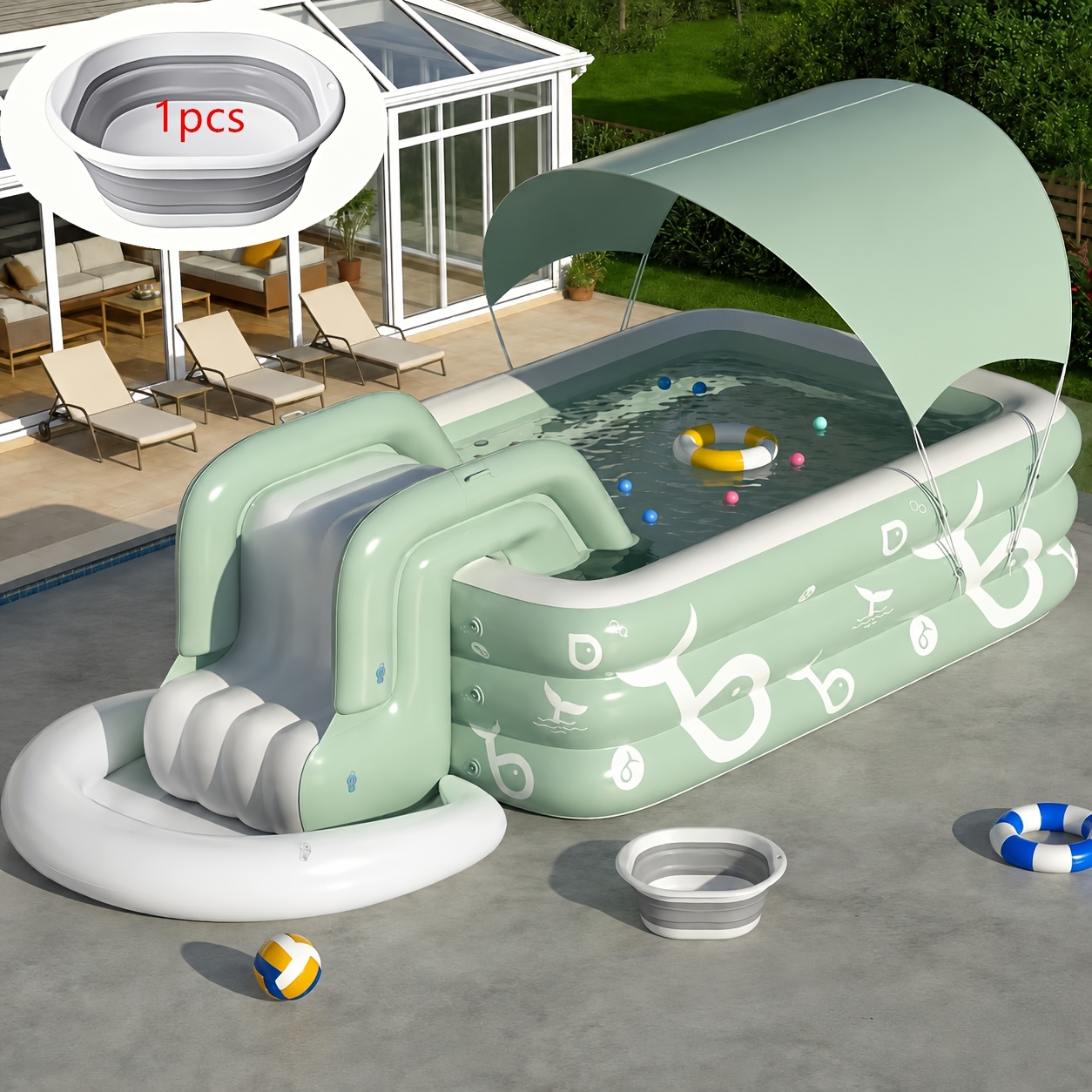 Portable Foot Spa Basin, Foldable Foot Tub, Space- And Easy To Store. Suitable For Multiple Uses Such As Floor Expansion, Hand Washing, Laundry, Car Care, And Small Pet Bathing