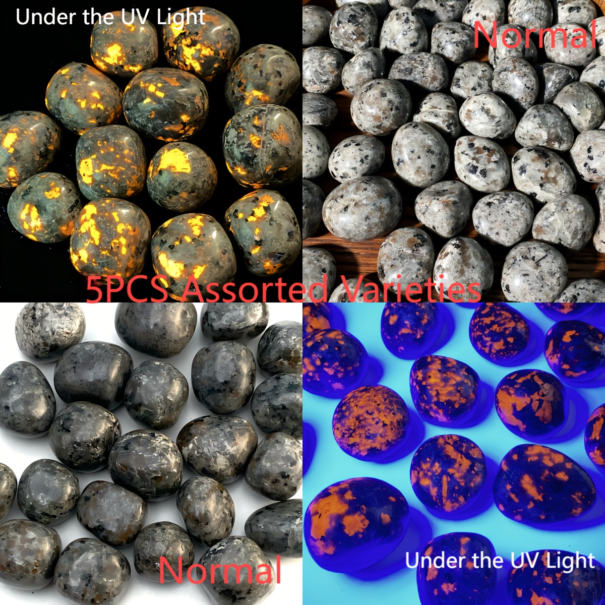 3pcs 30mm Yooperlite Tumbled Stone for Jewelry Making