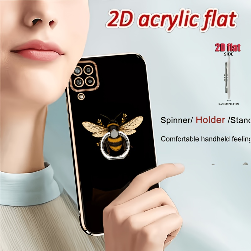 TEMU Support de téléphone portable plat 2D 1pc avec carte abeille mignonne, rotation libre à , support de téléphone portable anti-chute, support de