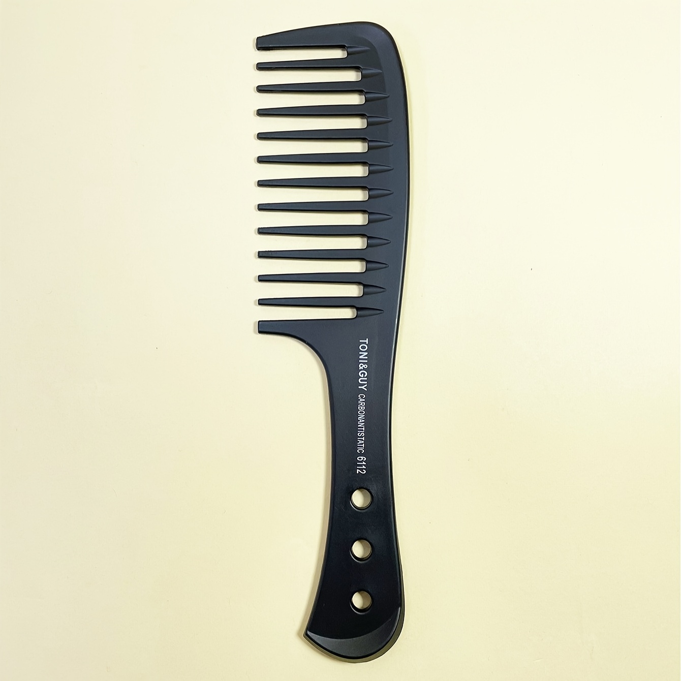 Set van 2 zwarte platte kammen met brede tanden voor herenknipbeurten, geschikt voor gebruik in salons en kapperszalen, ontworpen voor tondeuses en kappers