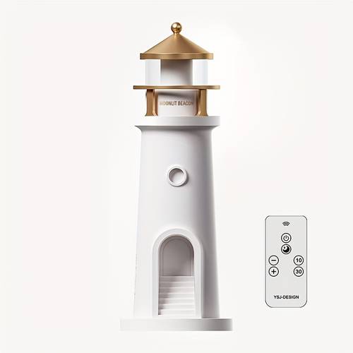 1pc led night lamp lighthouse rechargeable remote control moonlight projection lamp desktop decoration for bedroom living room study room
