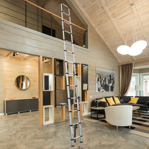 heavy duty 13 step telescopic extension ladder heavy duty stainless steel folding ladder with slip feet hand carry strap extendable to 12 5ft 3 8 saving portable ladder for home roof window cleaning diy