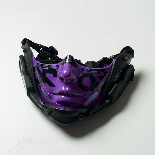 cyberpunk cool half face mask halloween party mask science fiction mechanical cosplay exhibition photography props this mask does not come with a hat as a gift