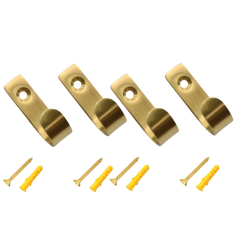 4pcs Heavy-duty Premium Thick Metal Wall Hooks, Non-slip Sturdy Durable Load-bearing No Deformation, Bathroom Living Room Home Decor, For Towels Clothes Robes, Includes Screws
