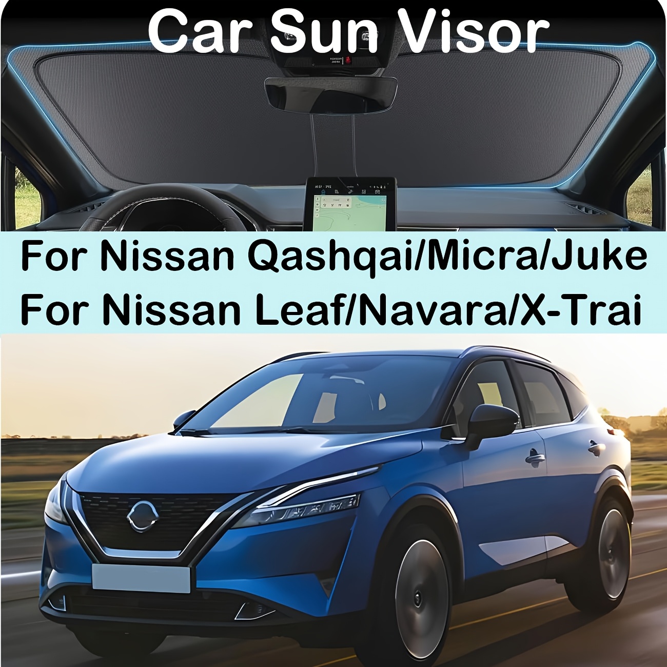 TEMU For //juke/leaf/navara/ 2000-2025 2026 Windshield Sunshade With Heat Insulation And Uv Protection. It Blocks Solar Heat And Ultraviolet , Fits ,
