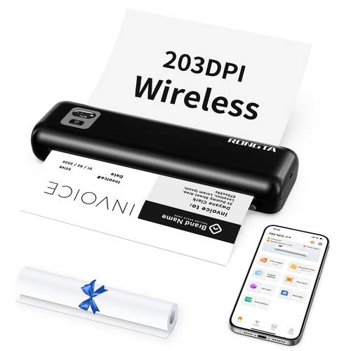 f82a portable a4 printer for documents notes wireless thermal mobile printer printing from phone laptop ideal for students home office and business travel 1 roll of paper