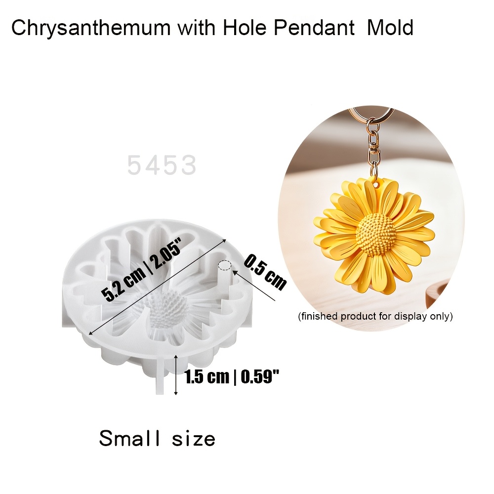 TEMU Resin Silicone Mold Daisy Flower Candle Silicone Mold Chrysanthemum Flower Silicone Mold Ornament Resin Candle Molds Concrete Casting Polymer