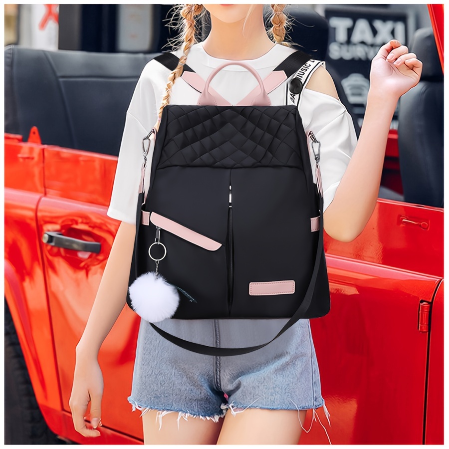 Mochila casual De Tela Oxford, Bolso De Hombro Convertible, Mochila Escolar Multifuncional Para Viajes
