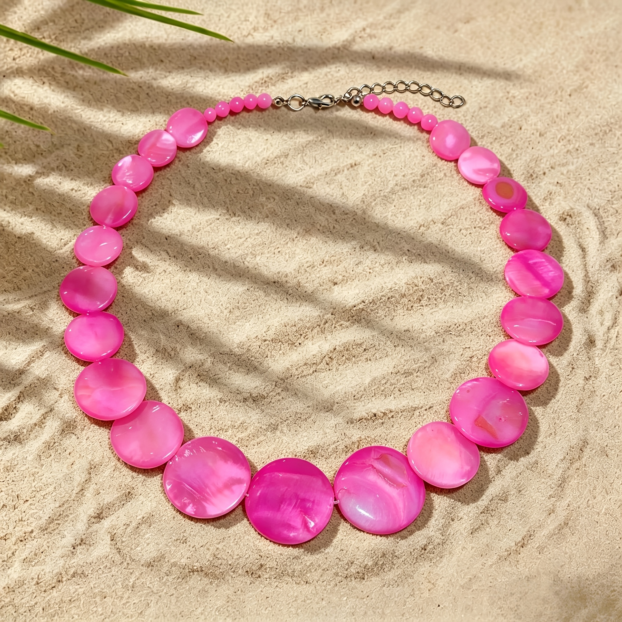 TEMU Collar bohemio para mujer, 1 pieza - Colgante de de concha redonda irregular de moda, diseño elegante y con estilo, accesorio de otoño-invierno