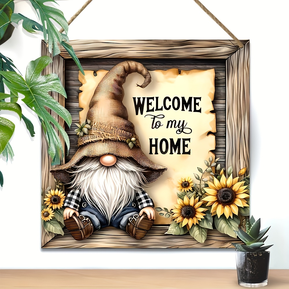 

Welcome Wooden Sign - Home, Patio & Backyard Decor | Ideal For Room Aesthetics, Holidays & Parties | Rustic Farmhouse Wall Hanging Plaque