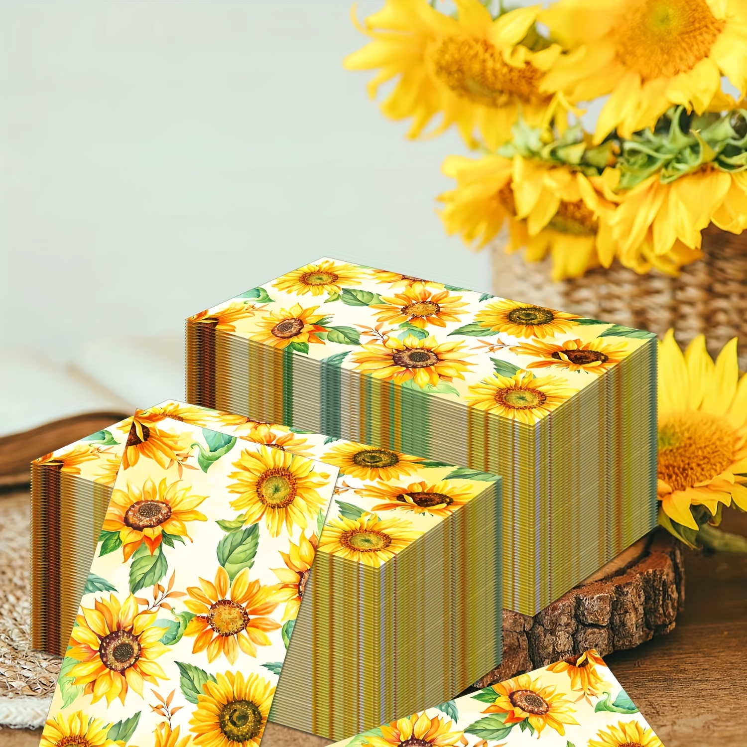 

20-pack Sunflower Disposable Napkins - Perfect For Spring & Summer Parties, Baby Showers, And Dessert Tables Cloth Napkins For Table Sunflower Table Cloth