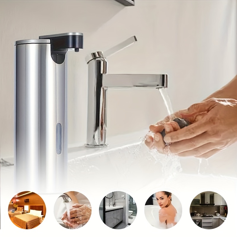 ultimate 2001 Stainless Steel Automatic Soap Dispenser with Infrared Sensor - Touchless Hygienic Design, No Press/No Touch Operation, Immediate Liquid Dispensing for Bathroom, Kitchen, Office - Battery Powered (AAA Not Included), Hand Soap Dispenser, Kitchen Sink Accessory, Modern Metallic Finish, Sleek Cylindrical Design, Durable Metallic Construction 15 2001 Stainless Steel Automatic Soap Dispenser with Infrared Sensor - Touchless Hygienic Design, No Press/No Touch Operation, Immediate Liquid Dispensing for Bathroom, Kitchen, Office - Battery Powered (AAA Not Included), Hand Soap Dispenser, Kitchen Sink Accessory, Modern Metallic Finish, Sleek Cylindrical Design, Durable Metallic Construction