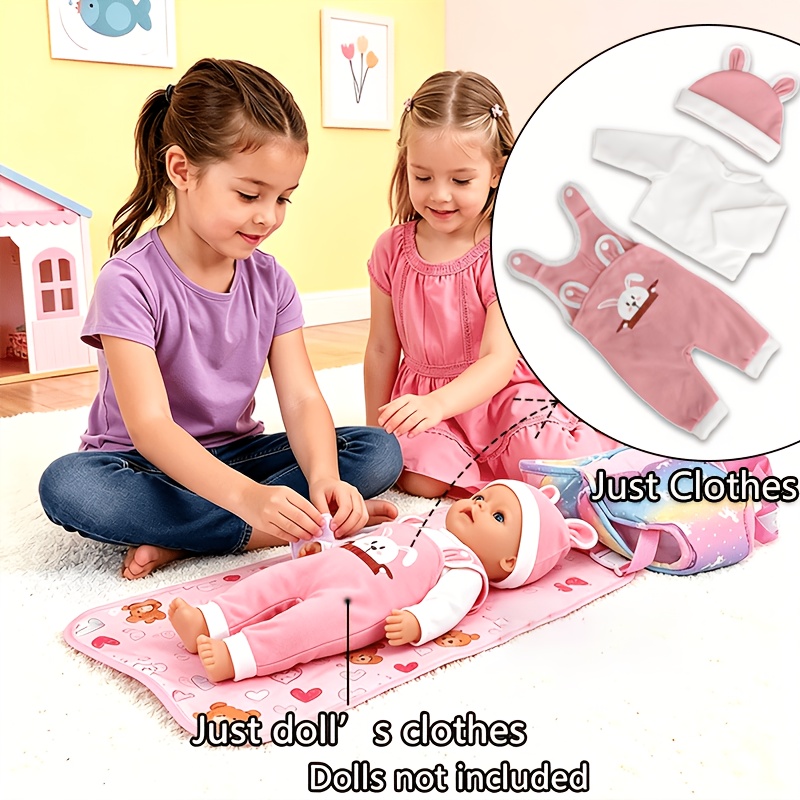 TEMU Vêtements mignons imprimés pour poupée (poupée non incluse). Cet ensemble de grande valeur un maillot de corps à manches longues, une à imprimé