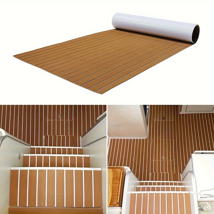 Boat Deck Non Slip Floor Mat 240cm X 94 5in Eva Foam Backing Wood Look Outdoor Carpet Jon Boats