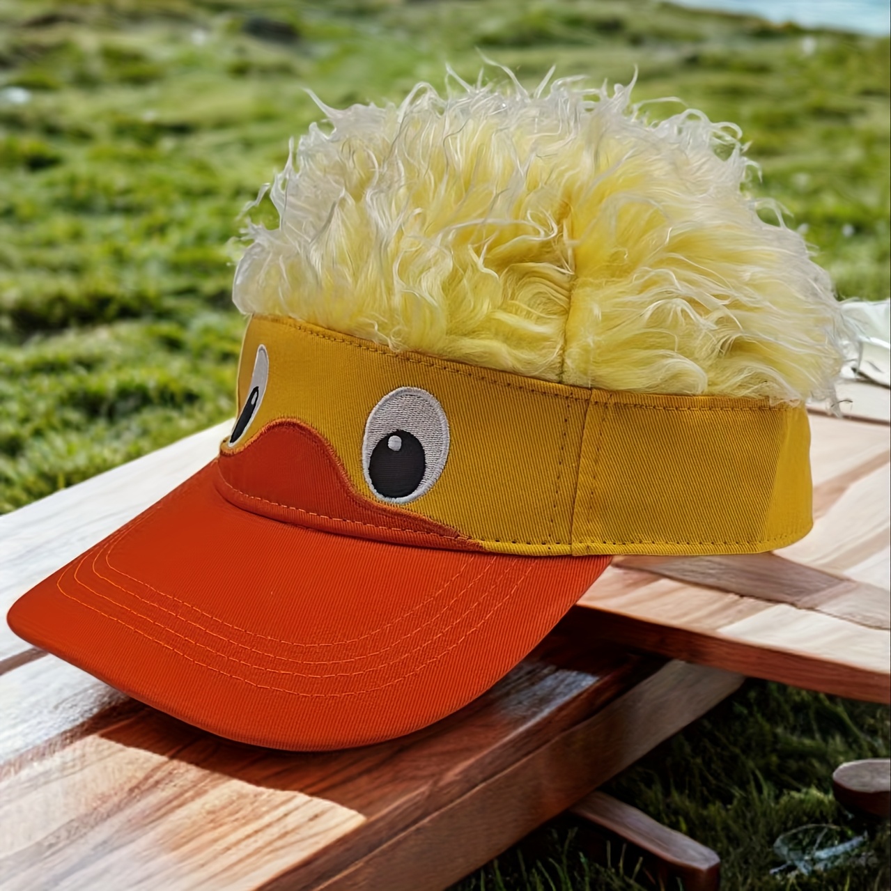 New Korean Version Adult Yellow Duck Baseball Wig Hat Embroidered For Couples Hip-hop Party Novelty Duckbill Hat Funny Casual Hat