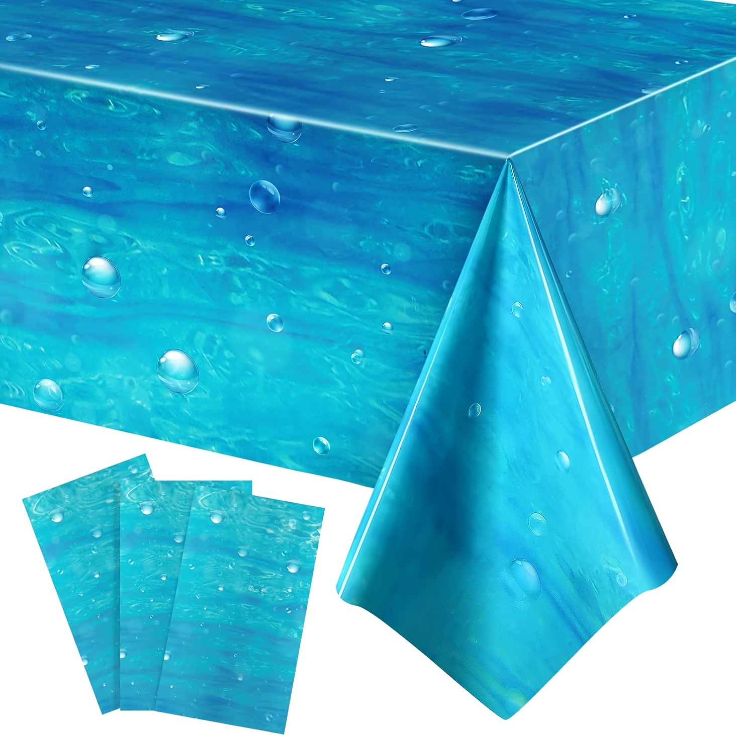 1pc vibrant underwater bubble tablecloth with ocean waves mermaid tail design plastic  r for   pool and birthday parties birthday party decor mermaid theme  