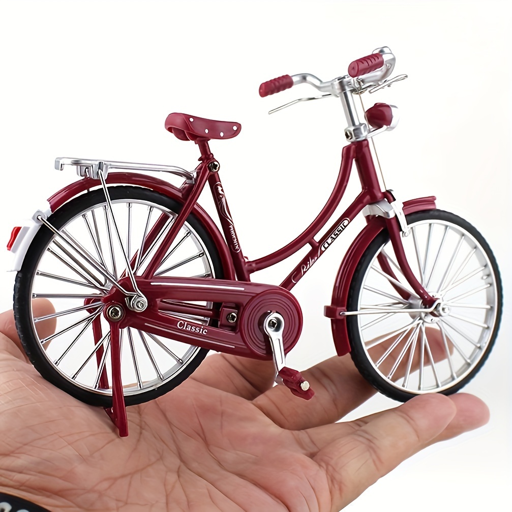 

Mini Bike Model Ornament Alloy Retro Bicycle Collections Vintage Miniature Vehicle Home Decoration