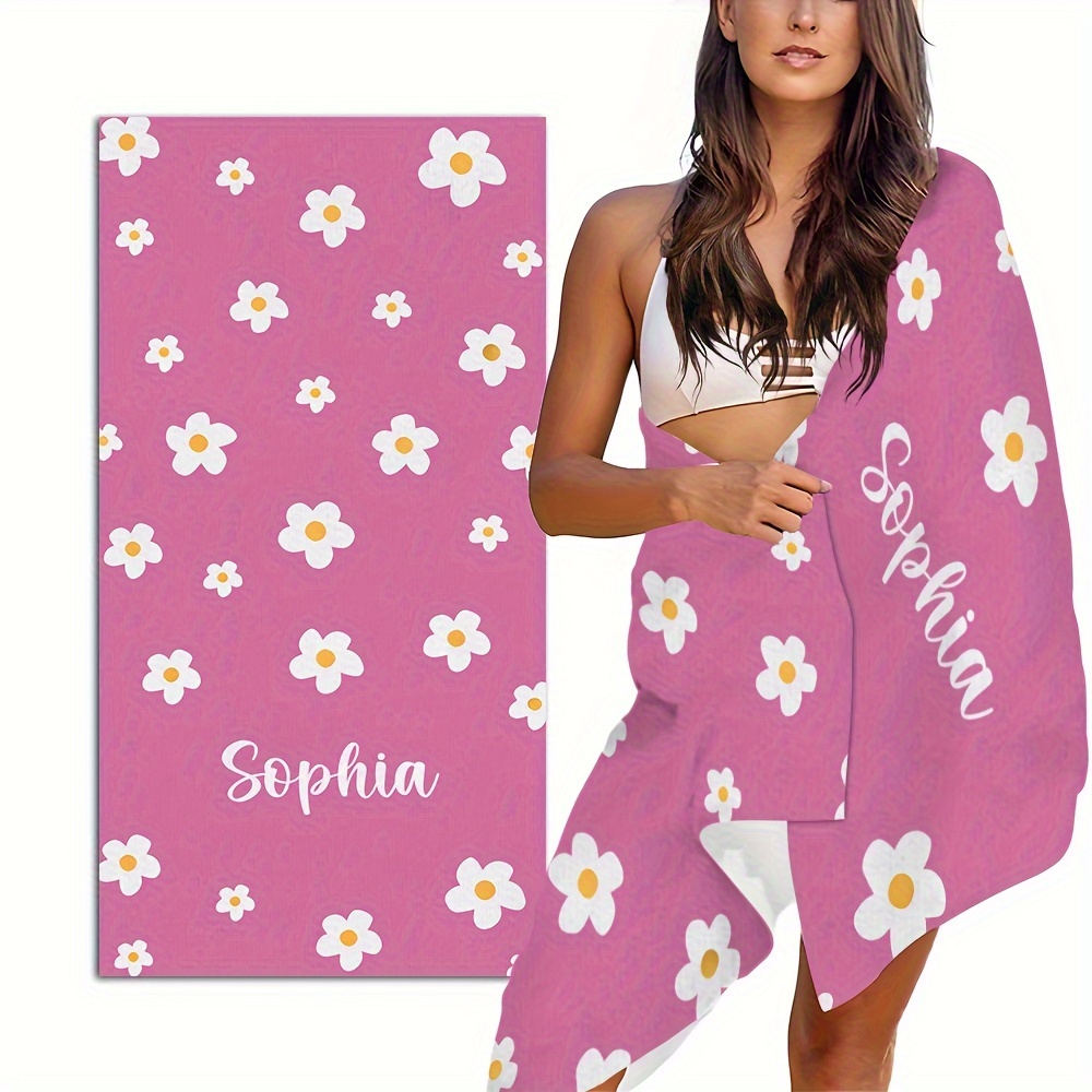 

Custom Floral Beach Towel - Personalize , Large & Absorbent, Pool Parties & Summer Travel, Ideal Gift For