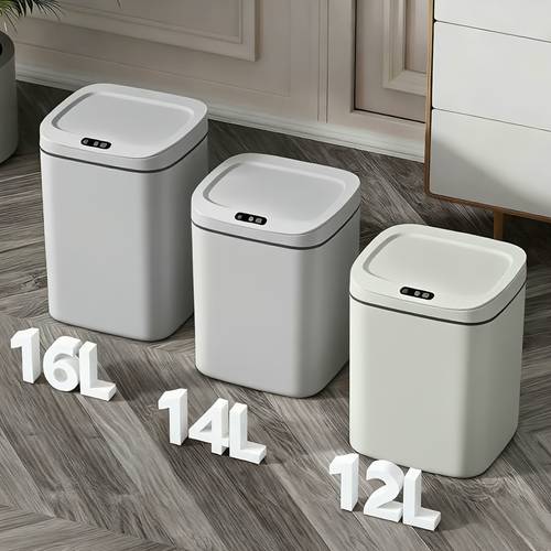 motion activated smart trash bin for bathrooms featuring a lid and touchless operation its it ideal for home kitchen office bathroom and outdoor settings providing an effective solution for kitchen waste
