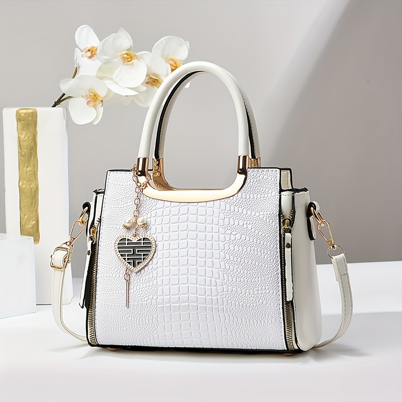 

Fashionable Shoulder Bag With Zipper Closure, Stylish Crossbody Bag With Detachable Shoulder Strap, Tote Bag