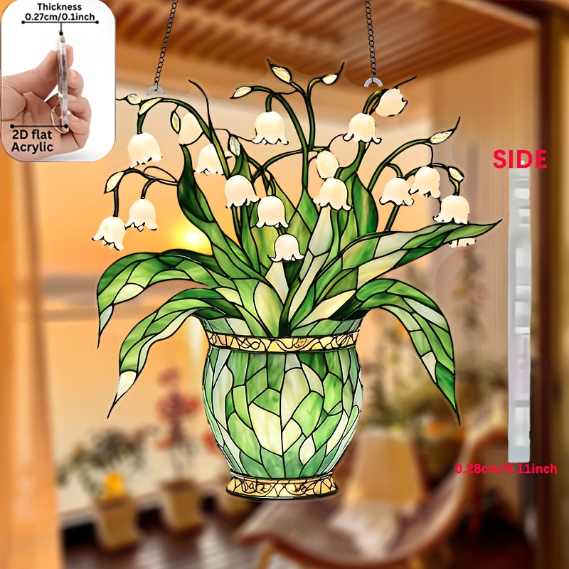 TEMU 2d Flat, 1pc, Daisy Sun Catcher Wall Hanging, Acrylic Material, A Vibrant Window Decoration And An Excellent Gift For , 2d Flat
