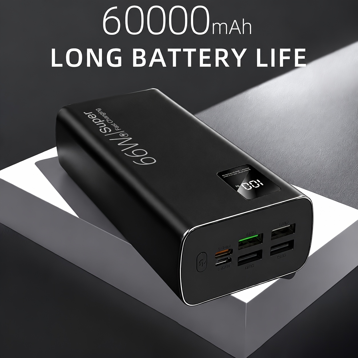 Image of 60000mah Power Bank Portable Charger - Power Bank Supports .5w And Qc4.0 Fast Charging With 5 Output/2 Input, And Led Display For Iphone And Phones And Most Electronic Devices