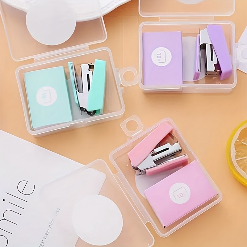 TEMU Random Color Stapler Set With , Back-to-, School Supplies, Office Supplies, Pvc Material, Desktop Stapler, School Supplies | Modern Stapler |